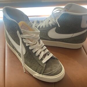 Nike Women's Olive and White Platform Sneakers